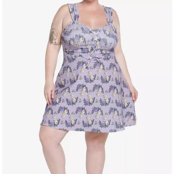 Hot Topic Disney Tangled Rapunzel Floral Lace-Up Dress Plus Size 3 - Picture 1 of 15